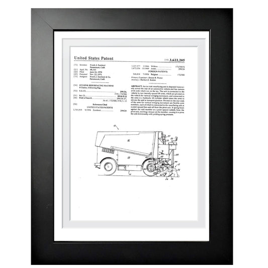 Zamboni | Replica Patent | 12x16 Frame