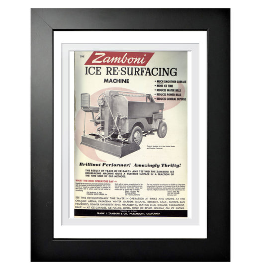 Zamboni | Brilliant Performer Ad  | 12x16 Frame