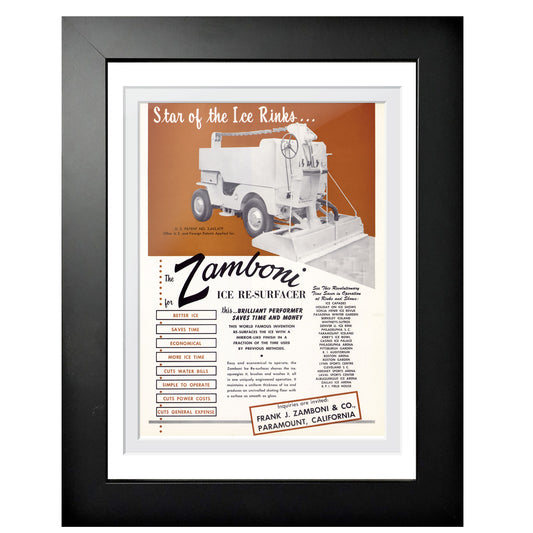 Zamboni | Star of the Ice Rinks Ad  | 12x16 Frame