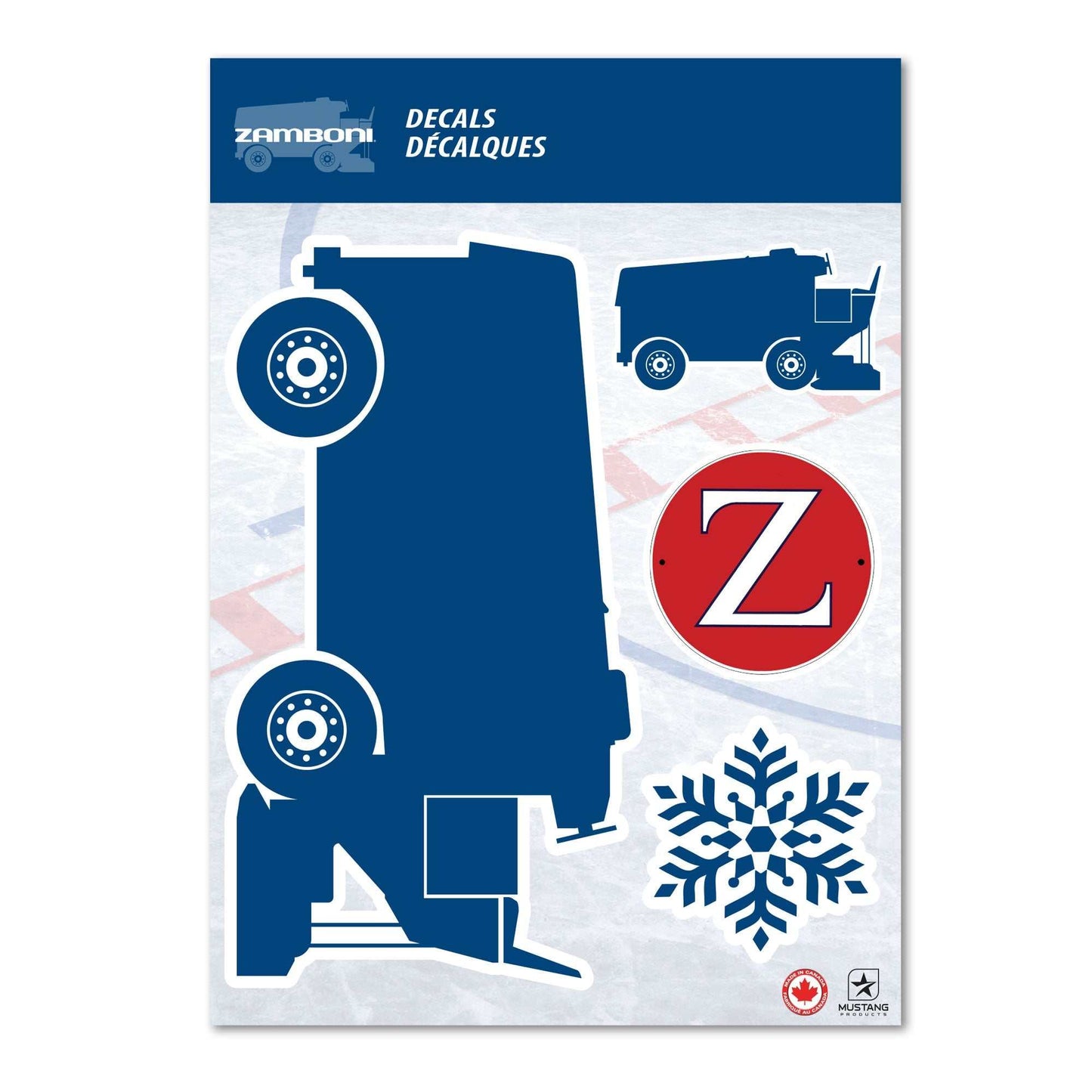 Zamboni 5x7 multi-use hockey fan decal set with vehicle and logo designs