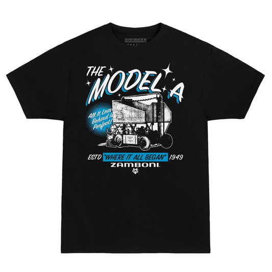 Model A Premium Tee showcasing hockey history with soft-washed 100% cotton midweight fabric