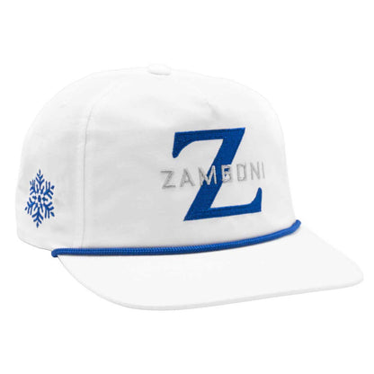 Zamboni Z Rope Hat with embroidered patch, cotton twill, and contrast rope detail