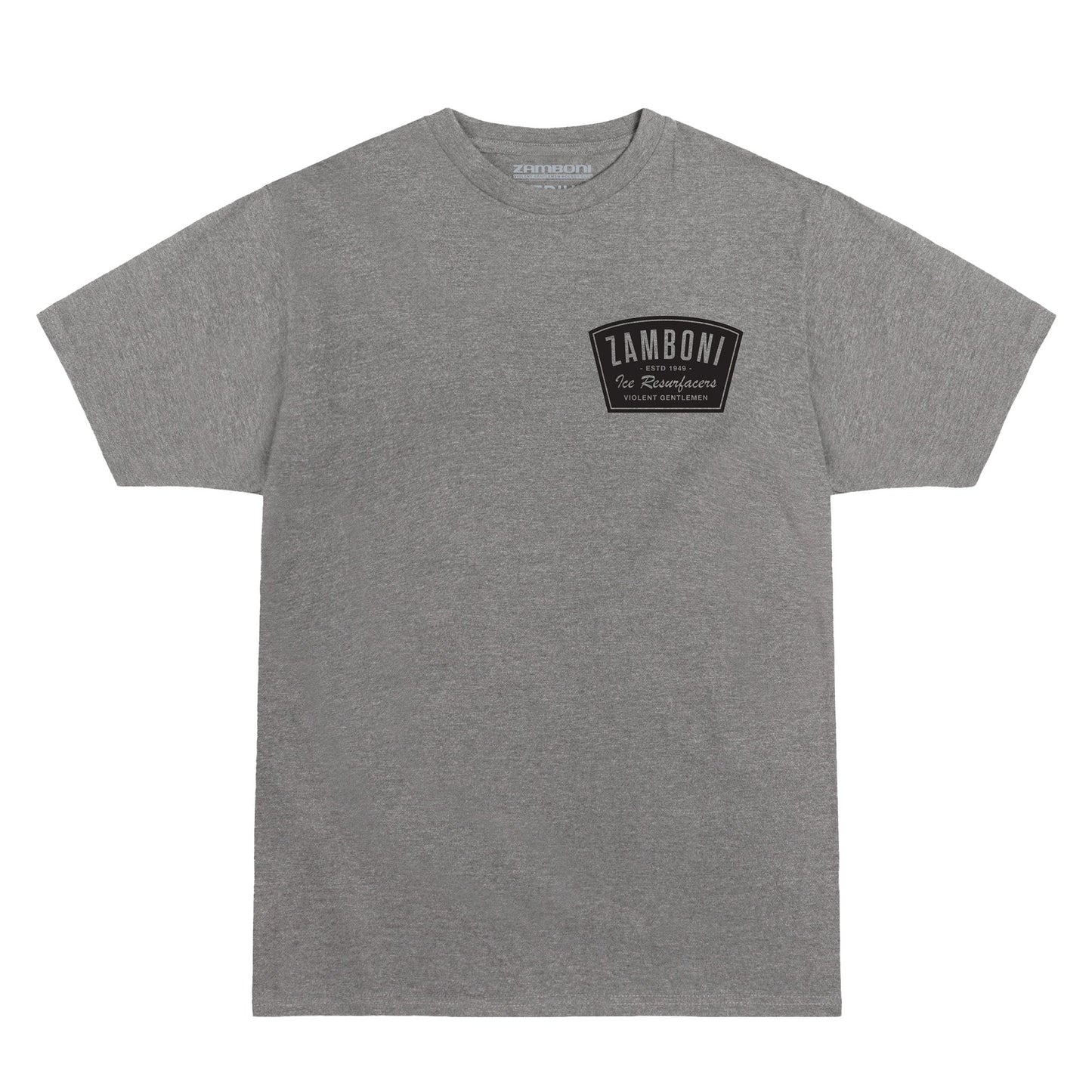 Zamboni Badge Premium Tee midweight cotton hockey shirt with badge design