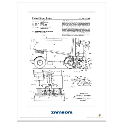 Zamboni | Replica Patent | 12x16 Print