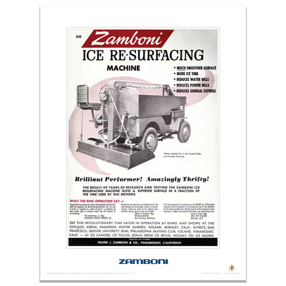 Zamboni | Brilliant Performer Ad  | 12x16 Print