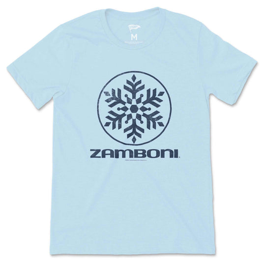 Vintage Zamboni snowflake icon tee from the eco-friendly Zamboni collection with distressed graphic and soft cotton blend