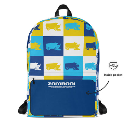 Zamboni Machine Block Pattern Backpack