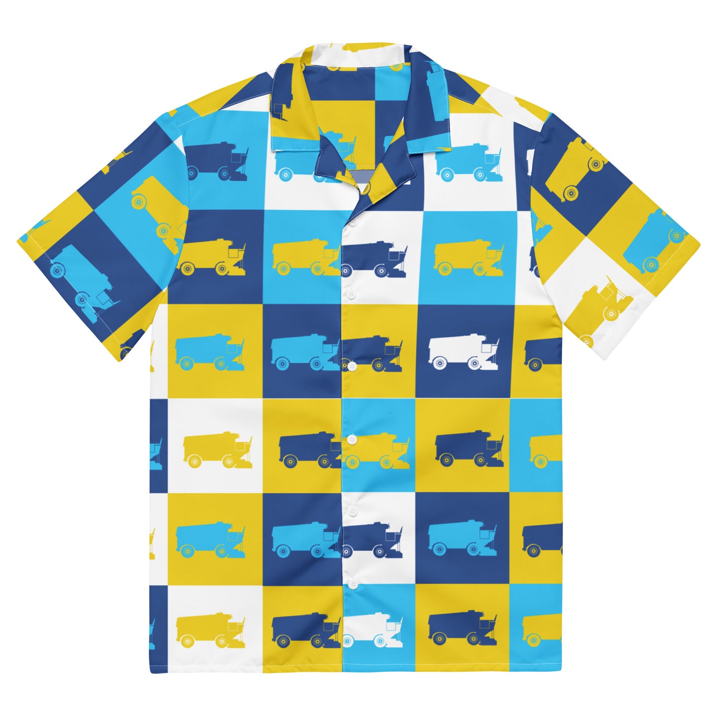 Zamboni Machine Block Print Button Up