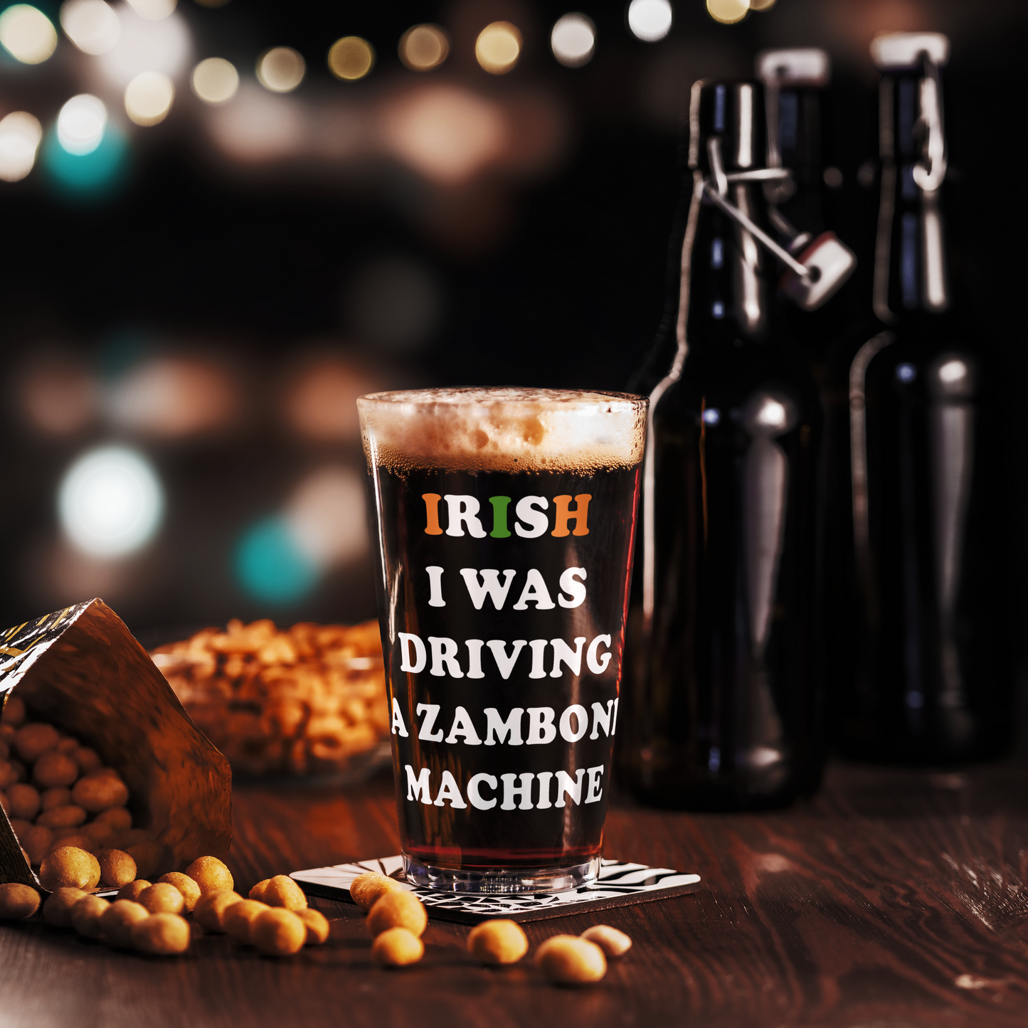 Irish I was Driving a Zamboni Pint Glass